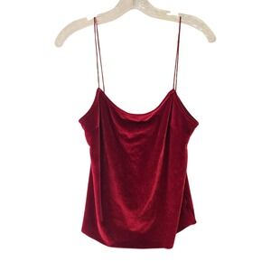 Free People Size M Intimately Red Velvet Cowl‎ Neck Camisole Top